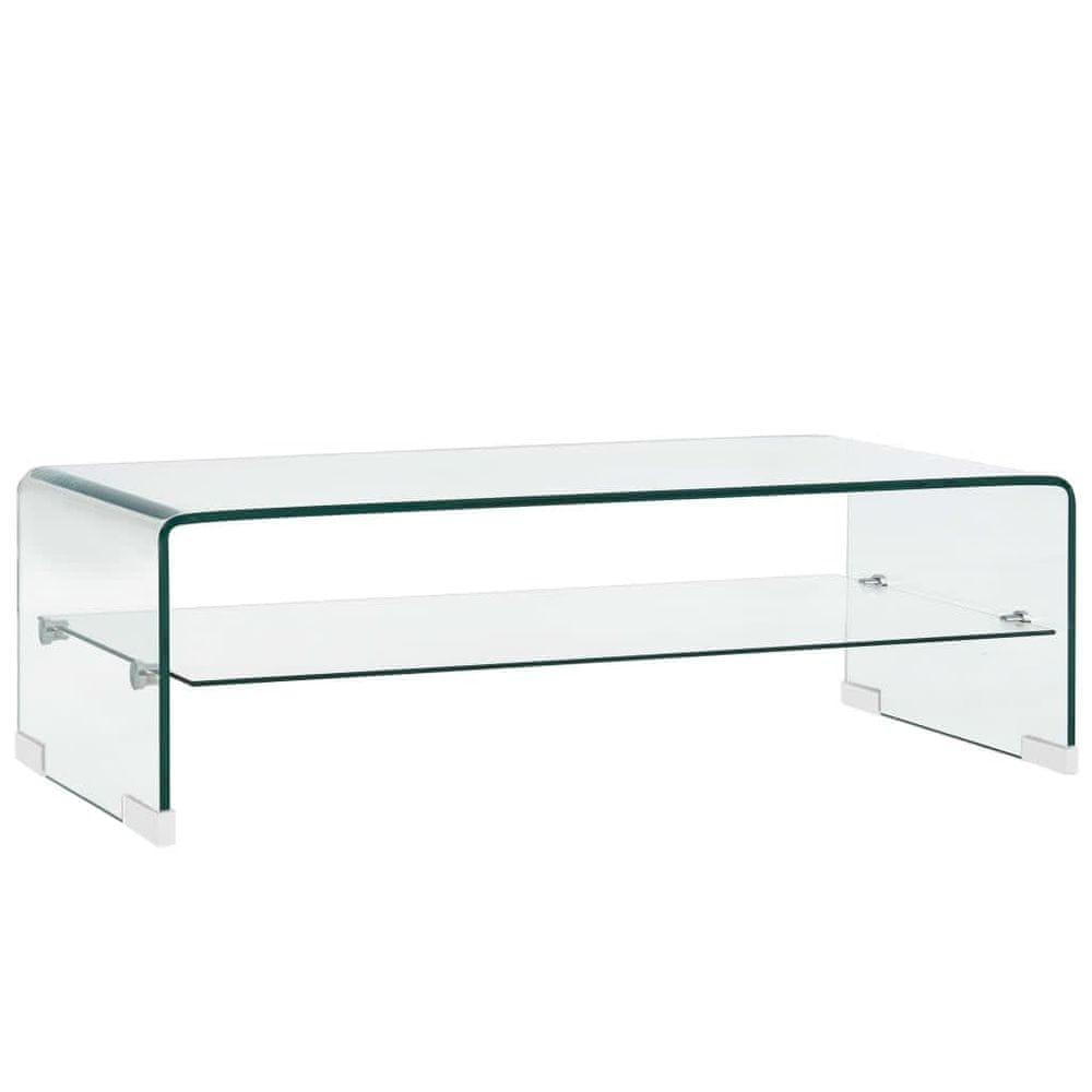 Vidaxl Konferenčný stolík priehľadný 98x45x31 cm tvrdené sklo